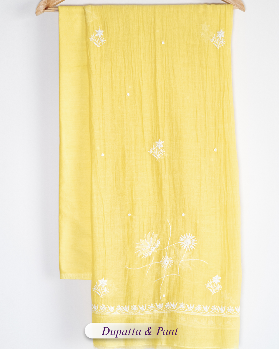 Surajmukhi- Lemon Yellow Chikankari Anarkali in Mul Chanderi