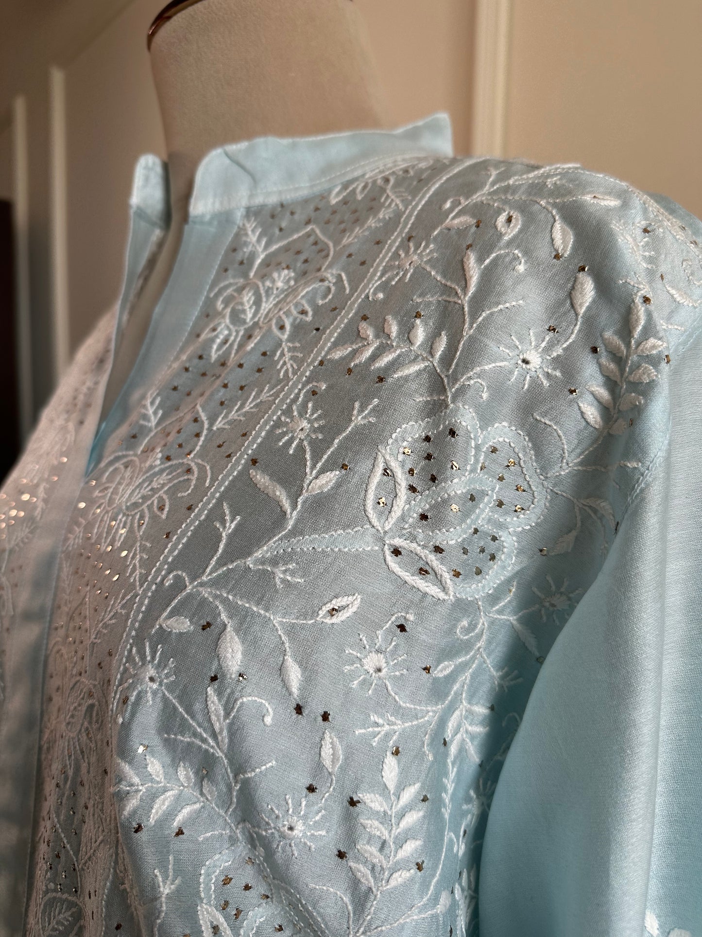 Noor- Mul Chanderi Chikankari Co-ord set