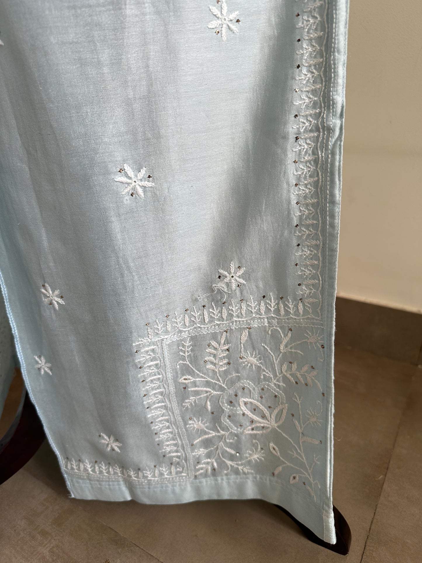 Noor- Mul Chanderi Chikankari Co-ord set