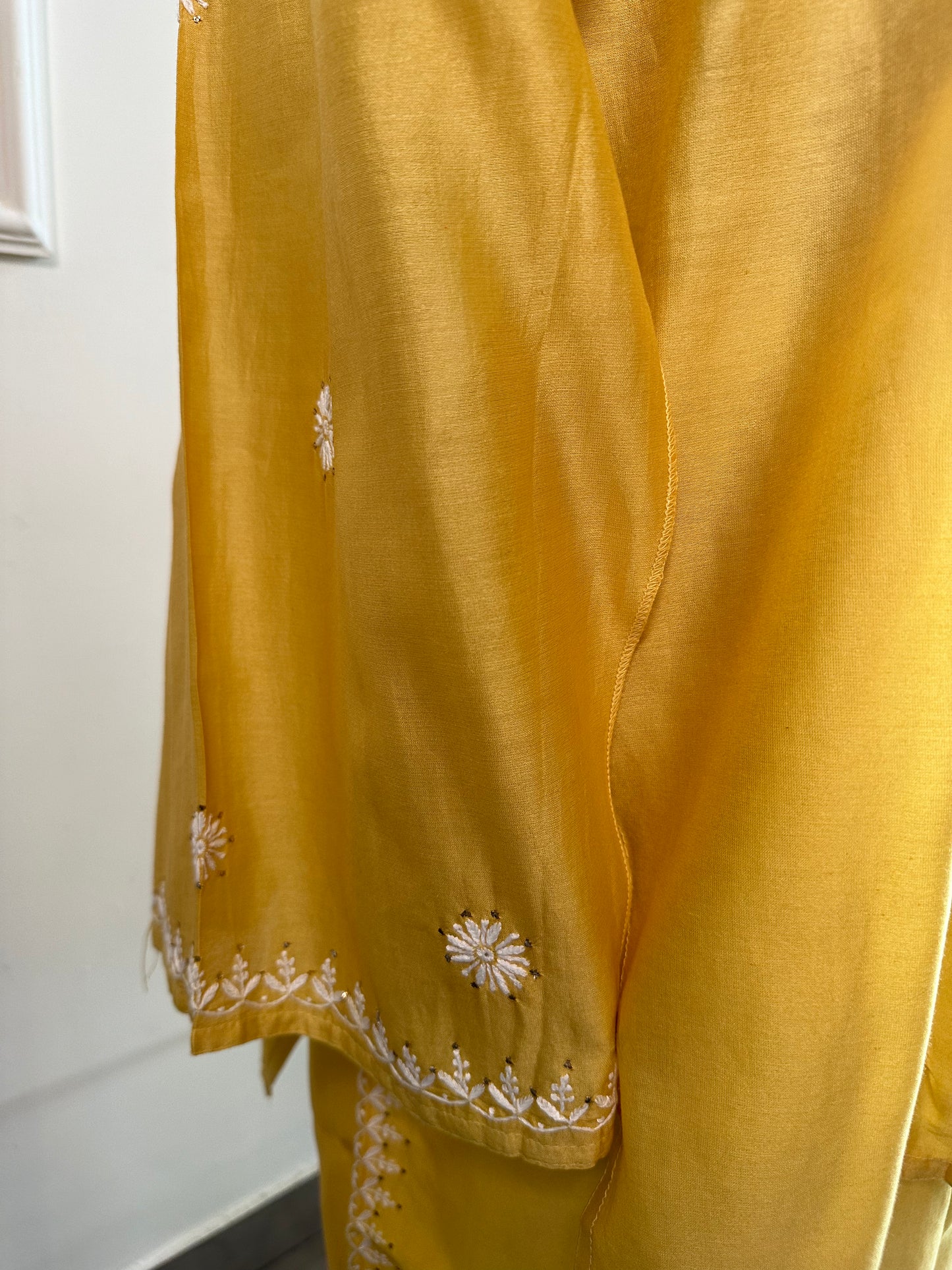 Hemlata- Mul Chanderi Chikankari Co-ord set