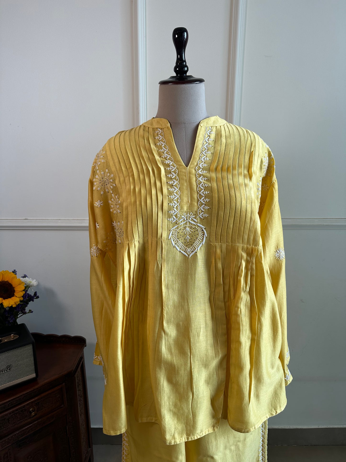 Hemlata- Mul Chanderi Chikankari Co-ord set