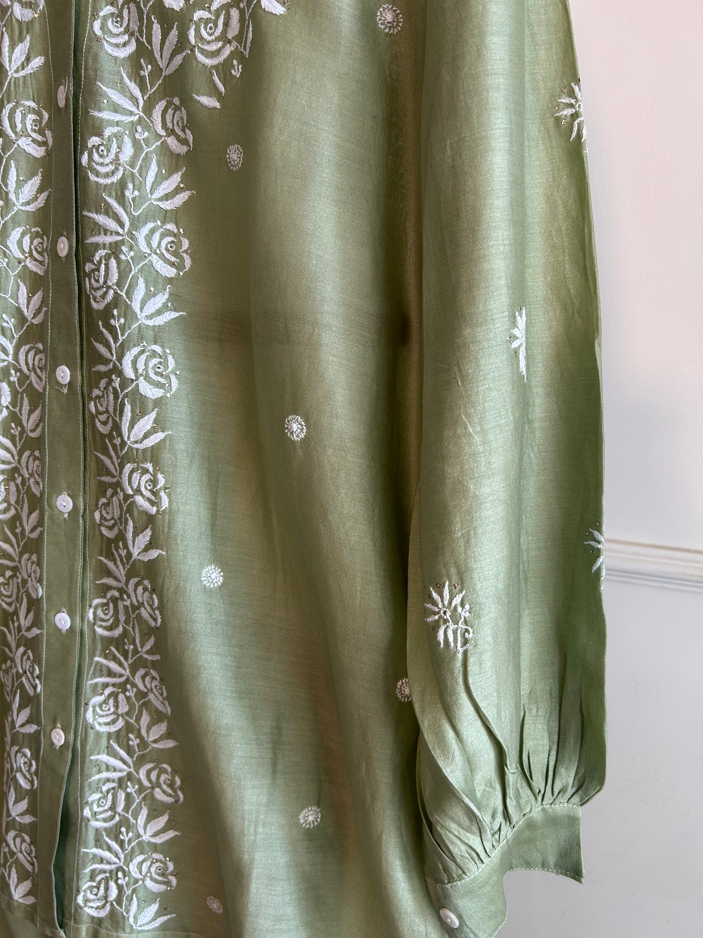 Bageecha- Mul Chanderi Chikankari Co-ord set