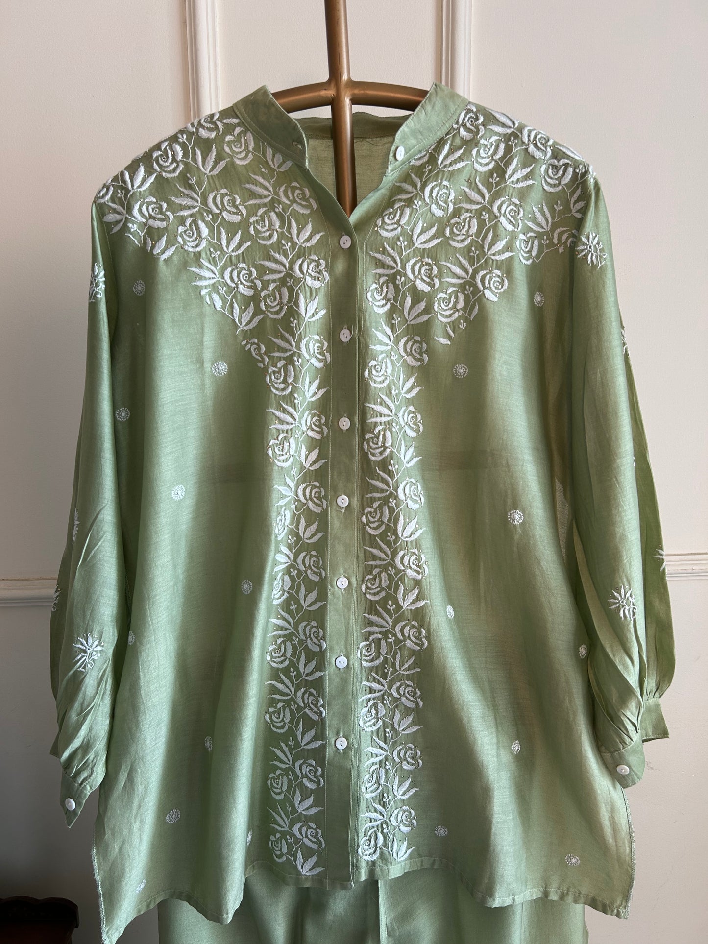 Bageecha- Mul Chanderi Chikankari Co-ord set