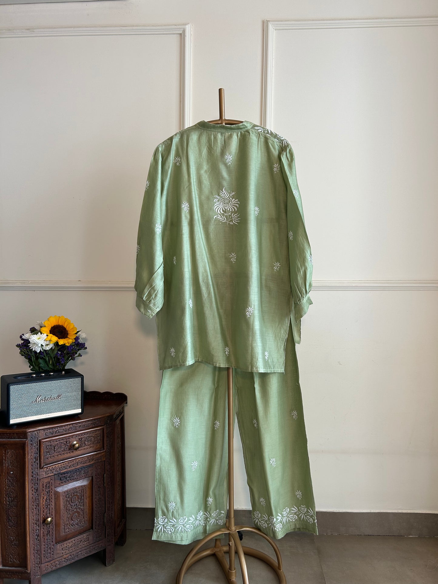 Bageecha- Mul Chanderi Chikankari Co-ord set