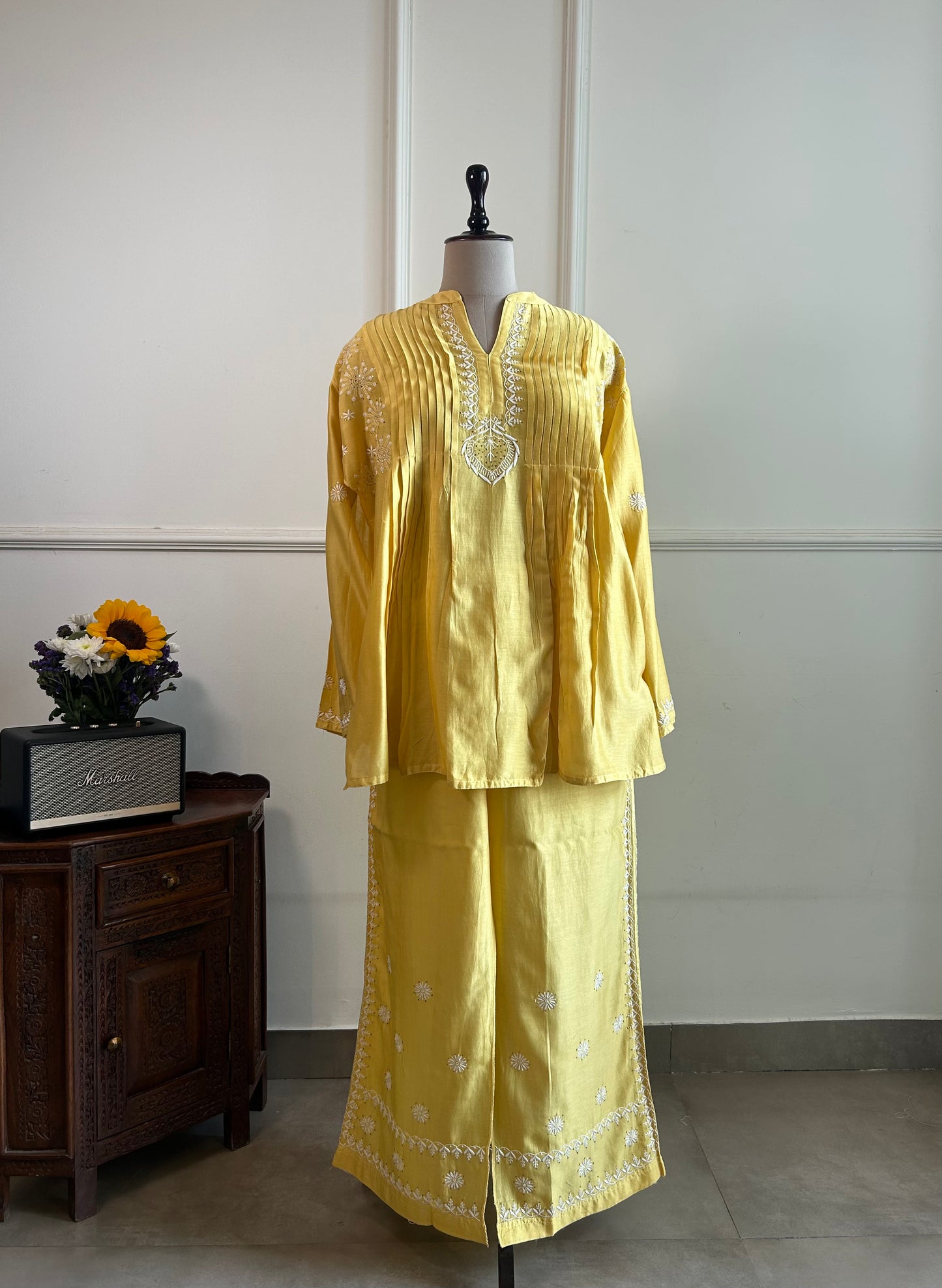 Hemlata- Mul Chanderi Chikankari Co-ord set