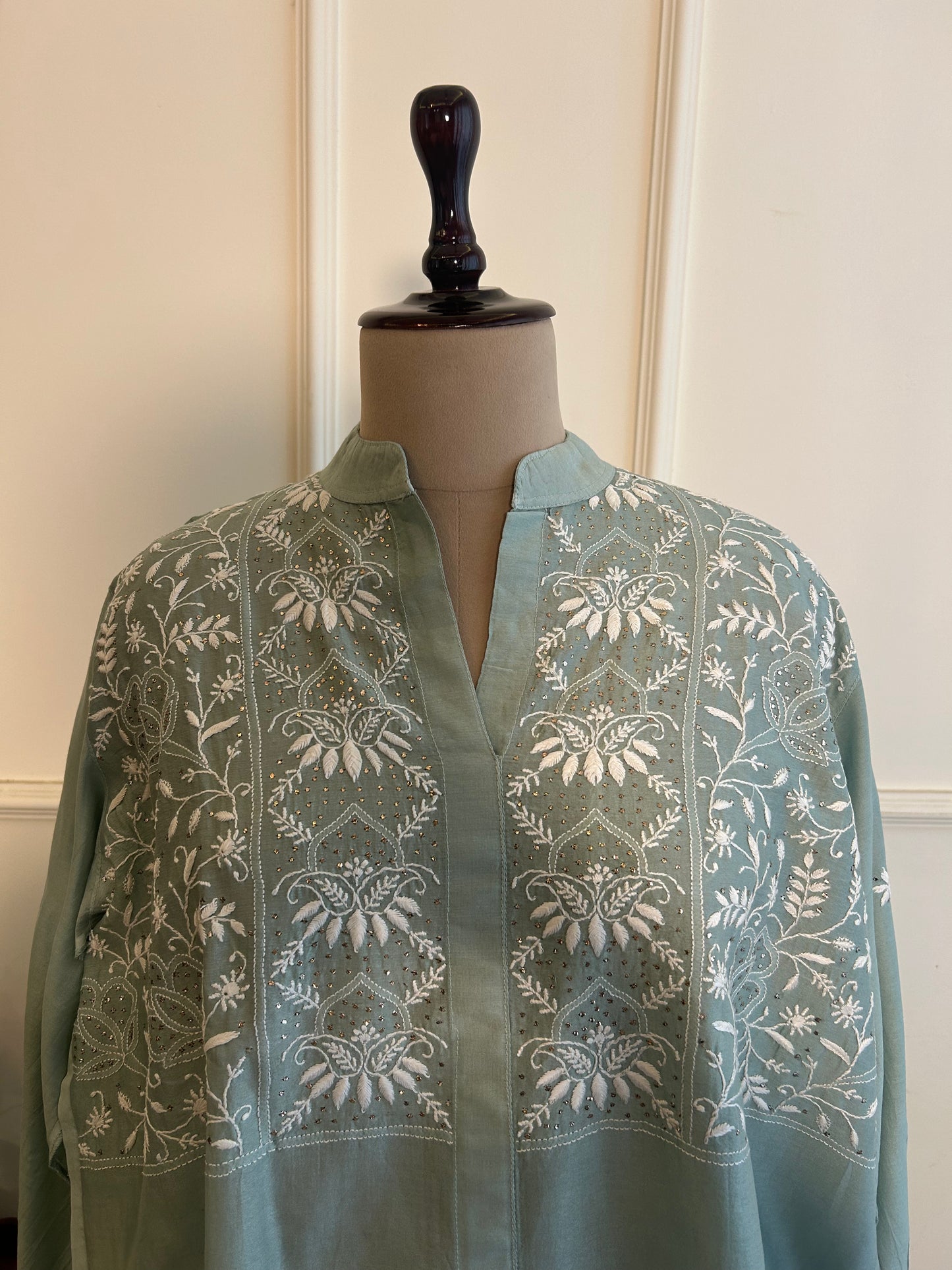 Vanya- Mul Chanderi Chikankari Co-ord set