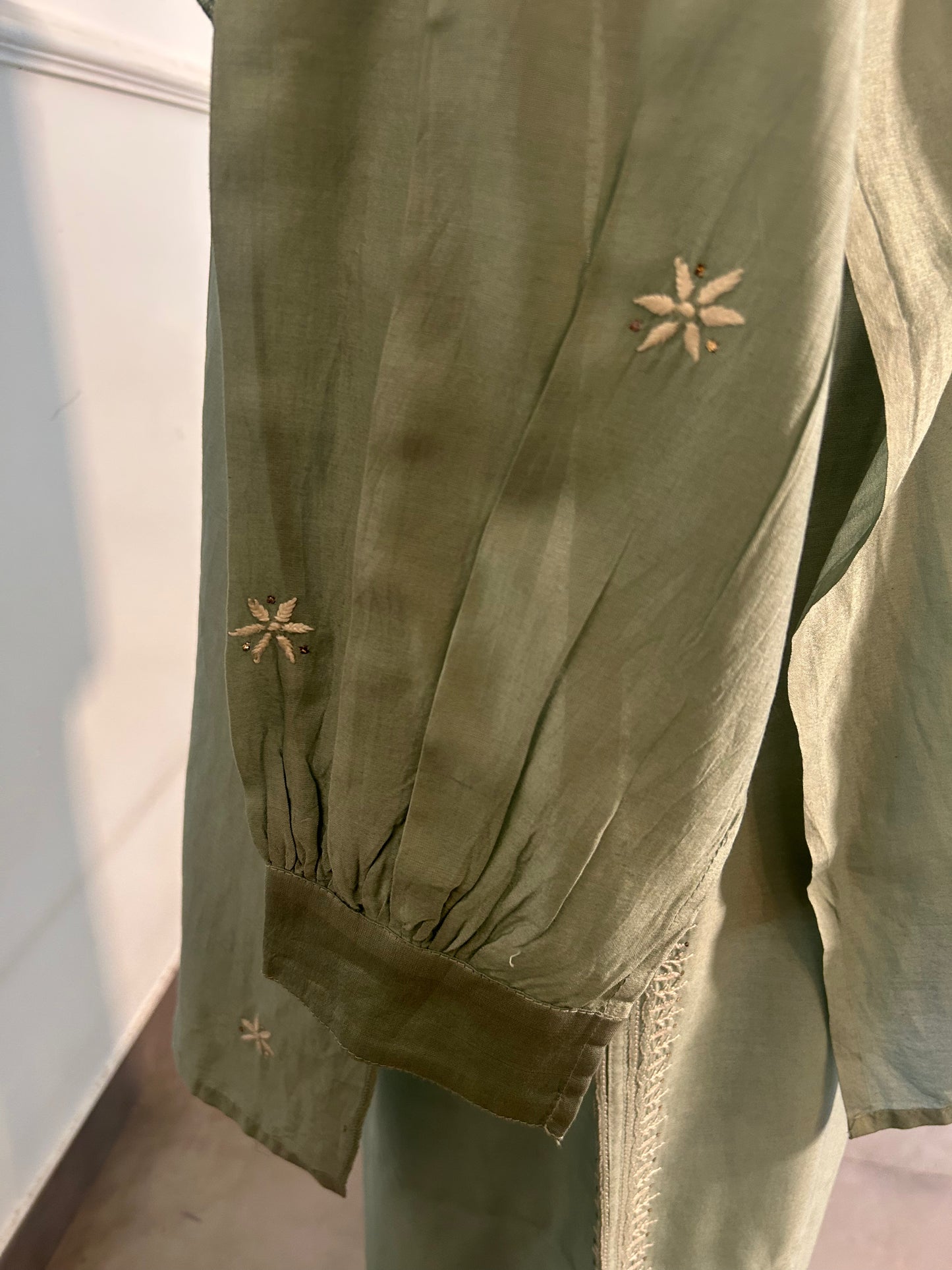 Vanya- Mul Chanderi Chikankari Co-ord set