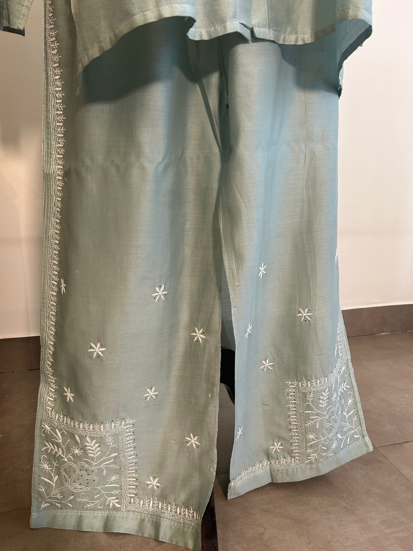 Vanya- Mul Chanderi Chikankari Co-ord set