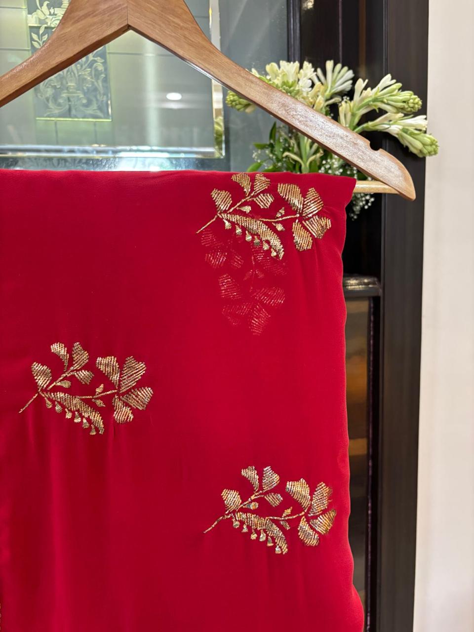 Raag- Georgette Mukaish Saree