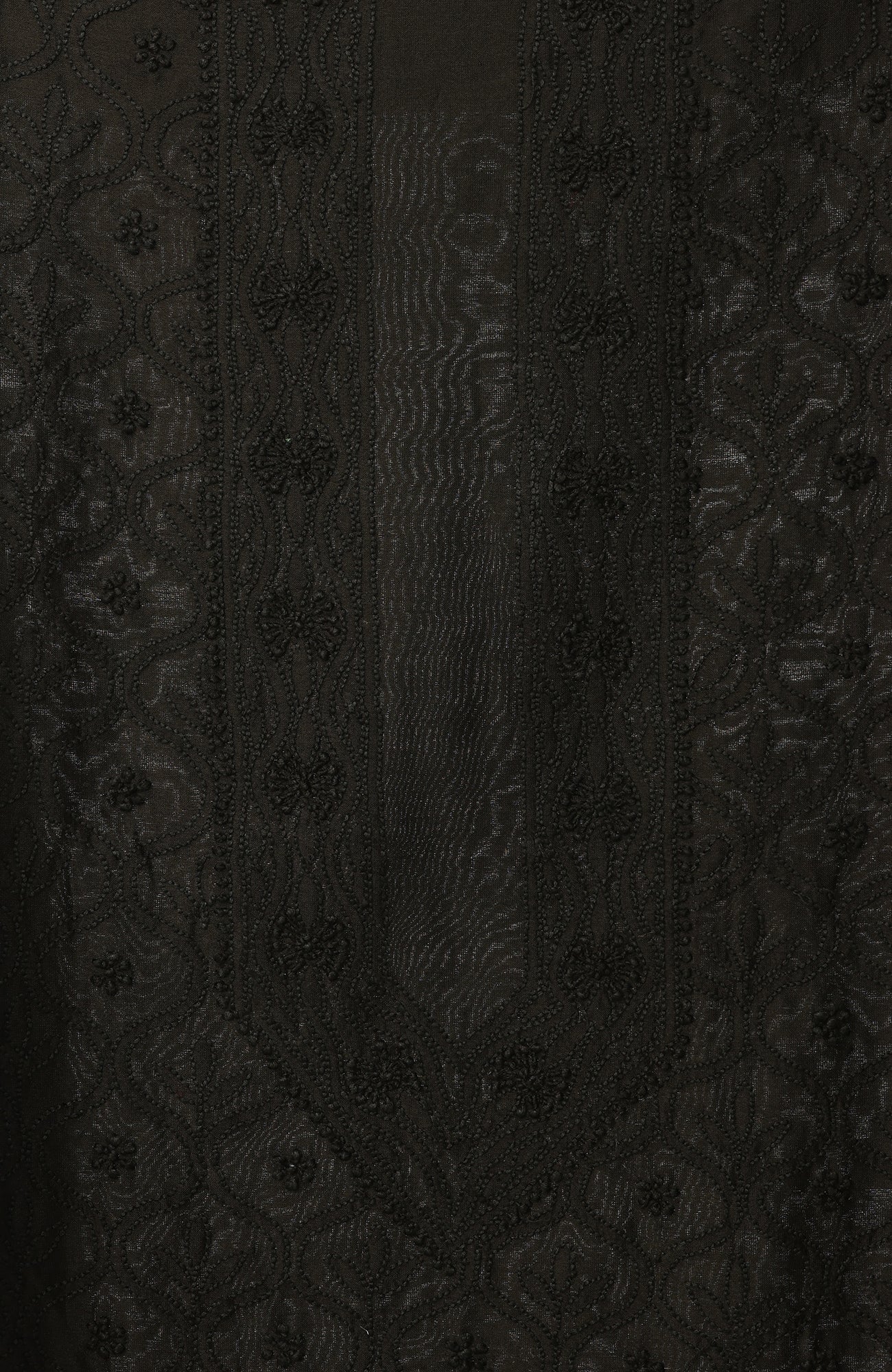 Bollywood All Black- Silk Chanderi Chikankari Men's Kurta