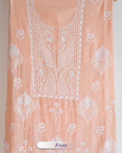 Taraana- Apricot Chikankari Suit in Mul Chanderi
