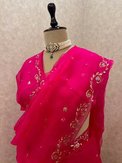 Million Bucks- Organza Mukaish Saree