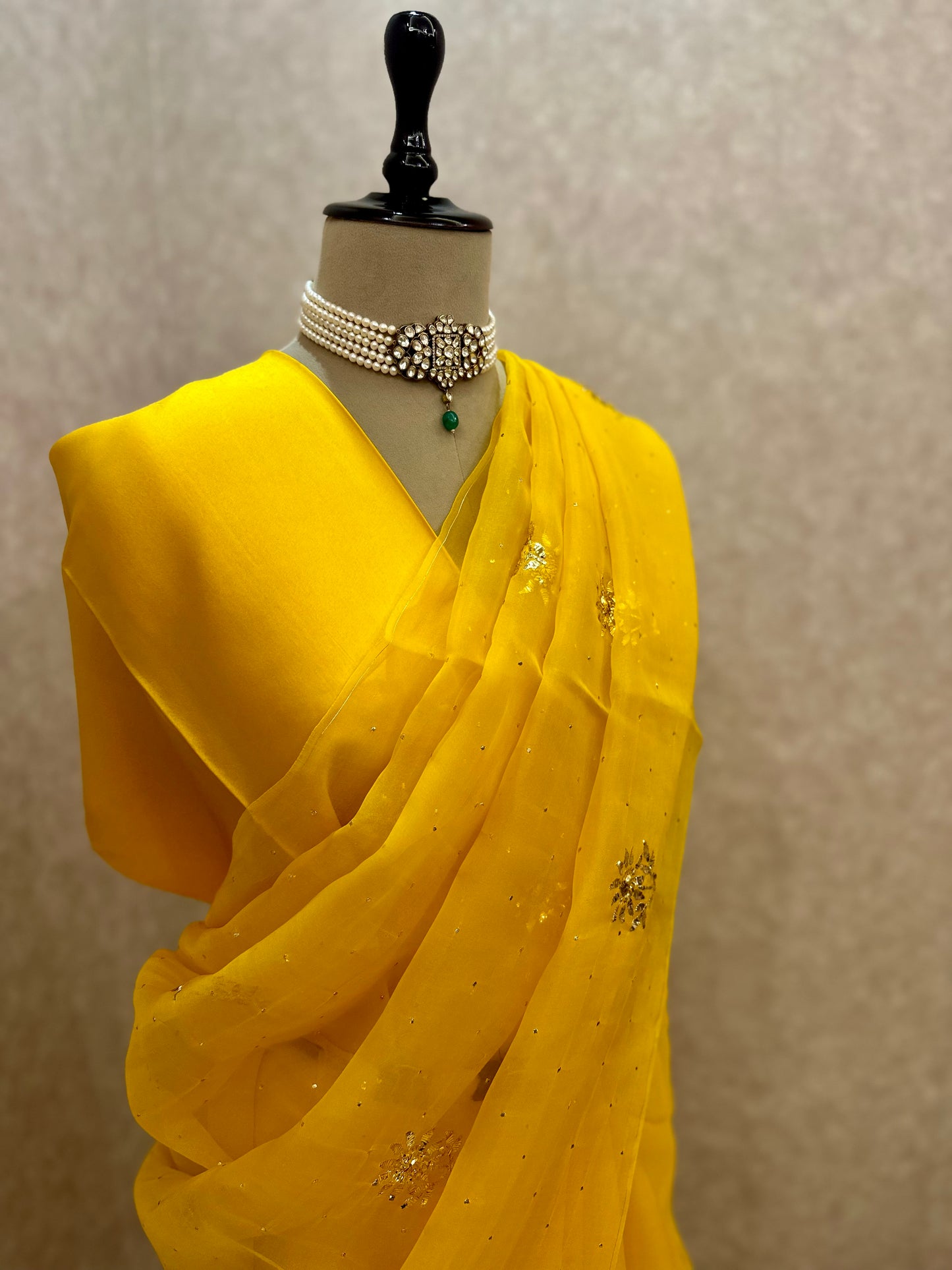 Surajmukhi- Organza Mukaish Saree