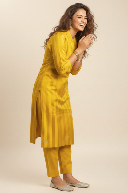 Lime Royale- Silk Banarasi Co-ord set