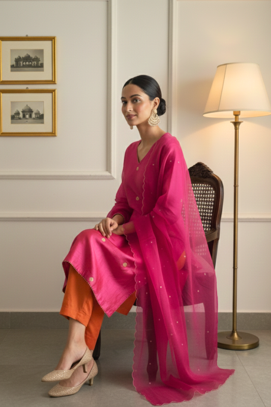 Gulnar- Silk Banarasi Suit set