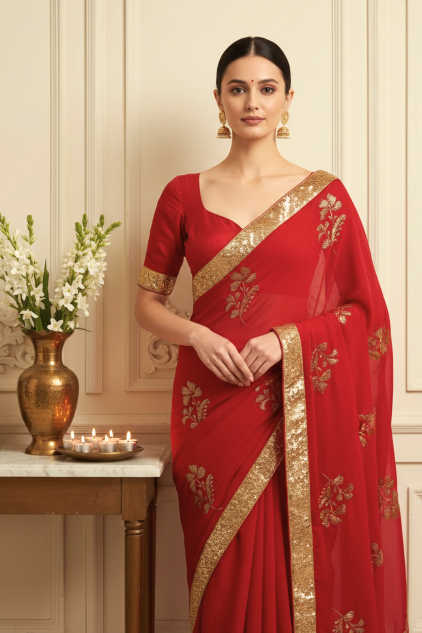 Raag- Georgette Mukaish Saree