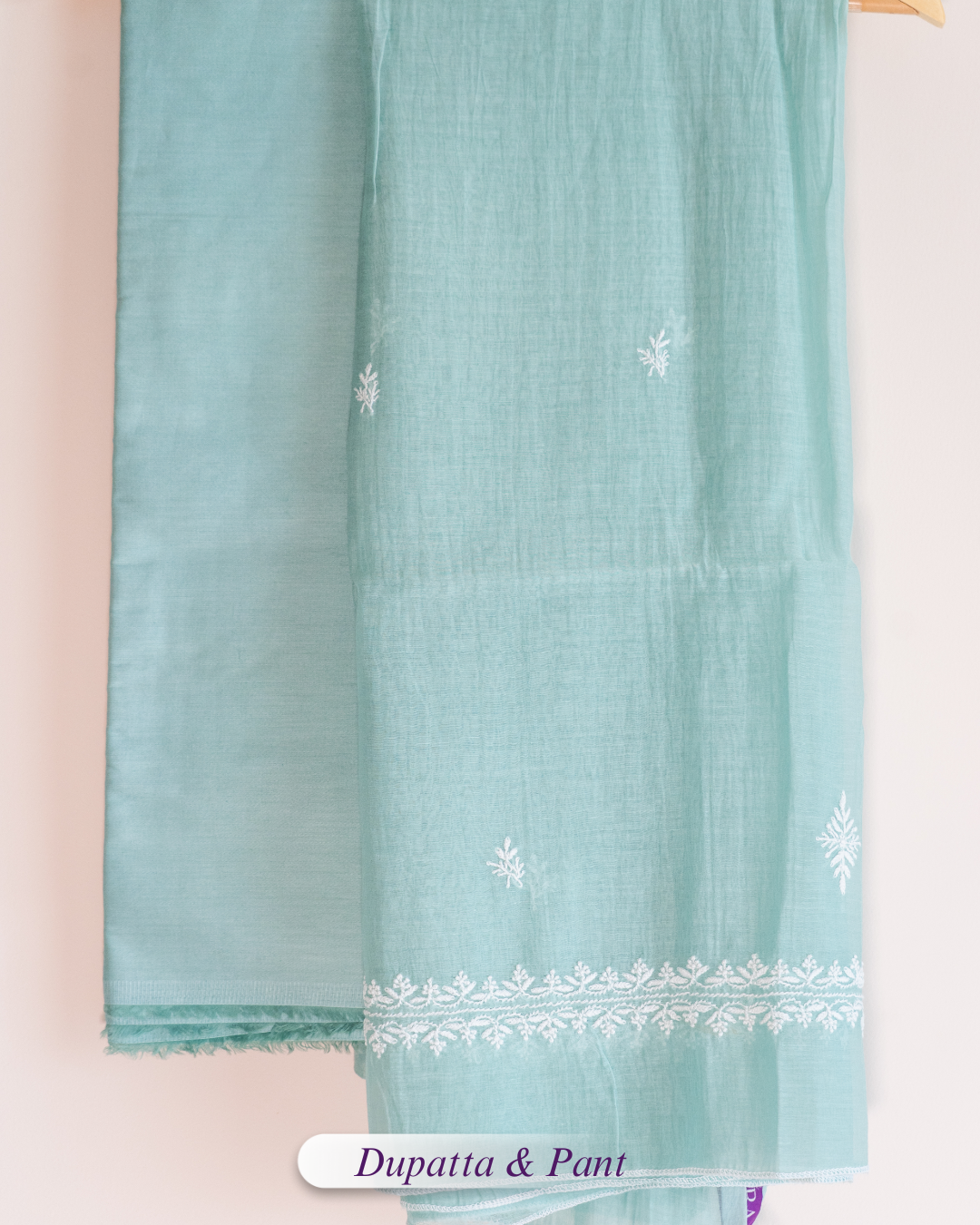 Sukoon- Turquoise Chikankari Suit in Mul Chanderi