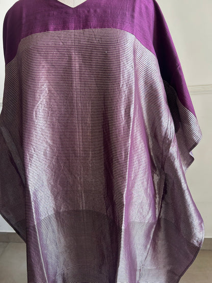 Zari Merlot- Katan Matka Silk Kaftan