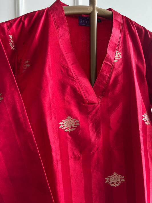 Ruby Royale- Silk Banarasi Co-ord set