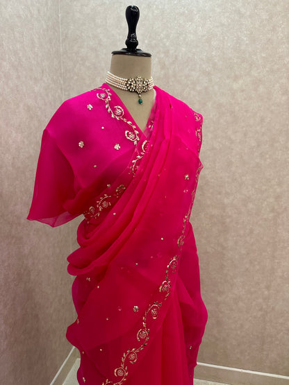 Million Bucks- Organza Mukaish Saree