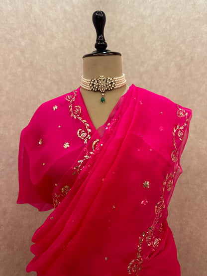 Million Bucks- Organza Mukaish Saree