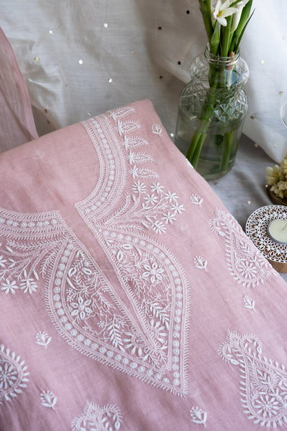 Hoor- Blush Pink Chikankari Suit in Mul Chanderi