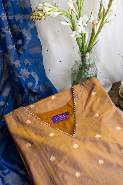 Aangan Glow- Chikankari Mukaish Suit with Banrasi Dupatta