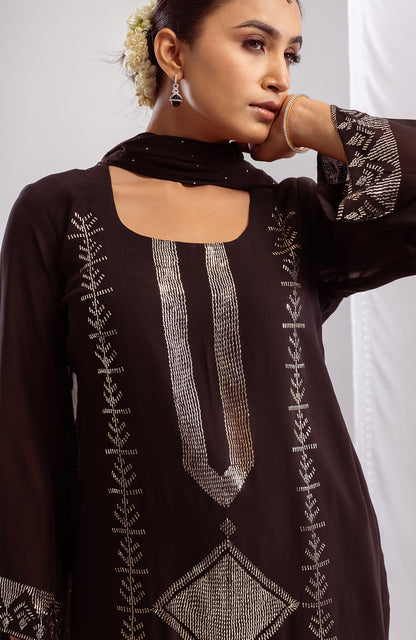 chikankari suit black