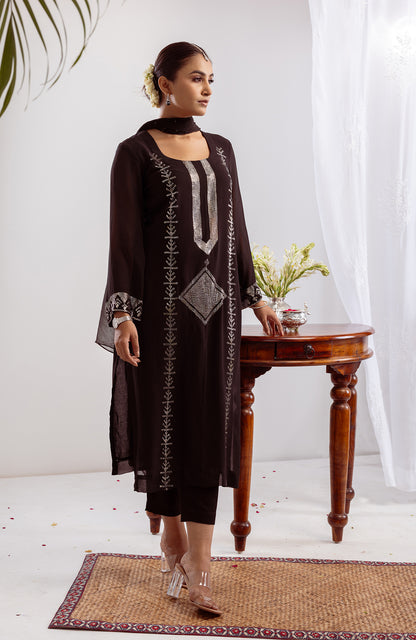 chikankari suit black