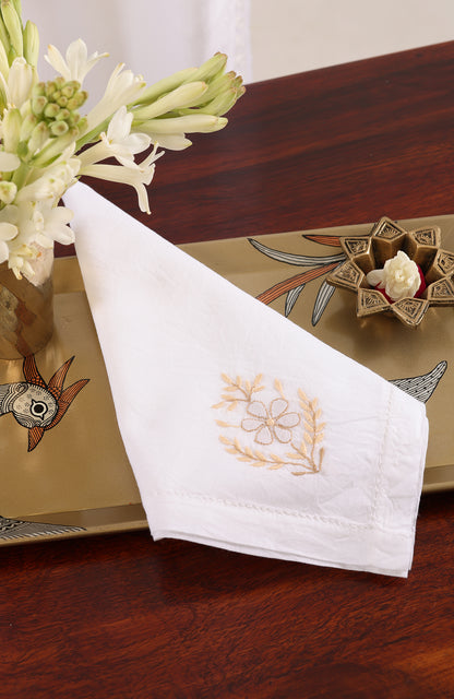 Sadabahar- Chikankari Table Napkins (Set of 6)