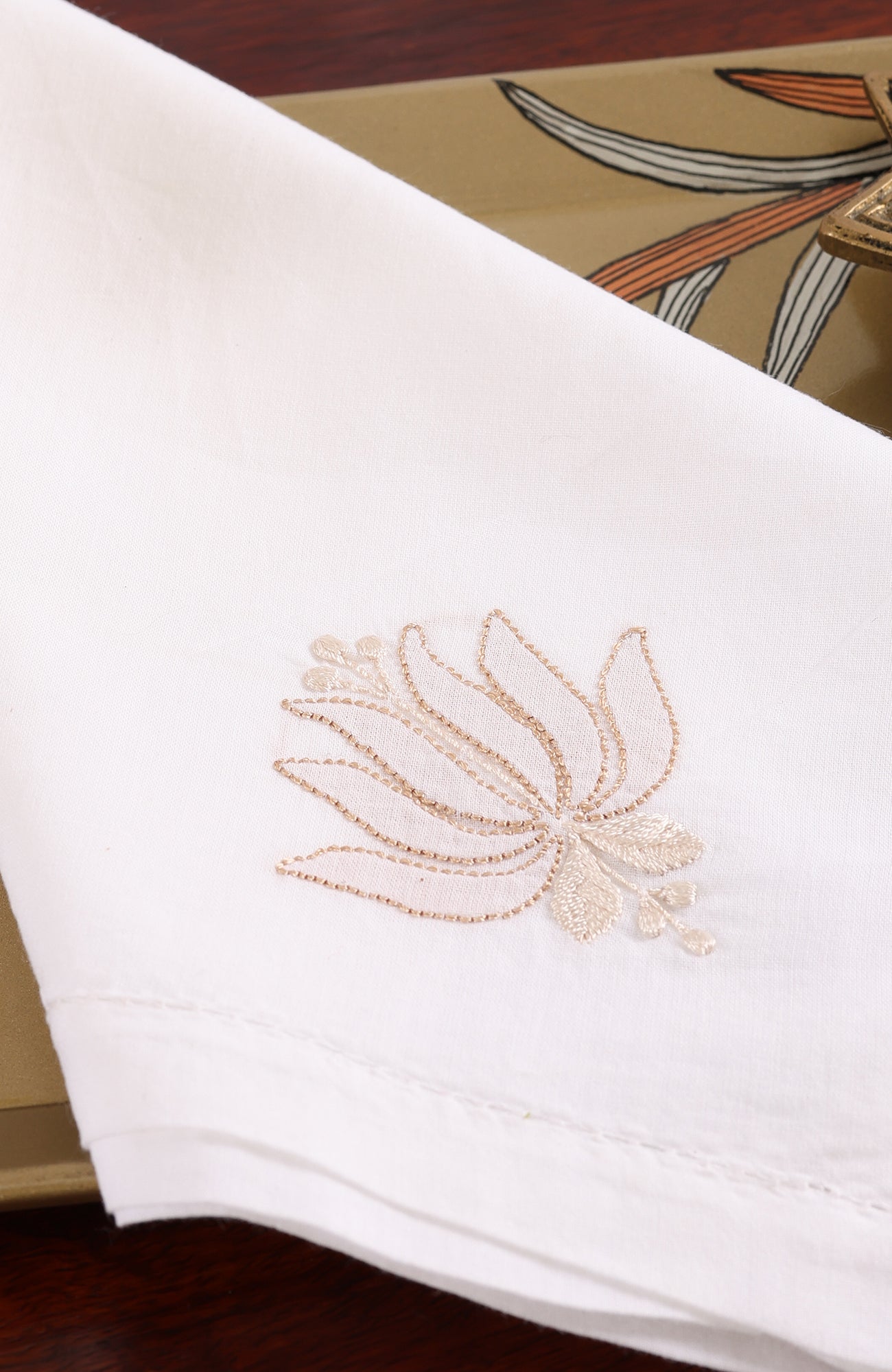 Jal Kamal- Chikankari Table Napkins (Set of 6)