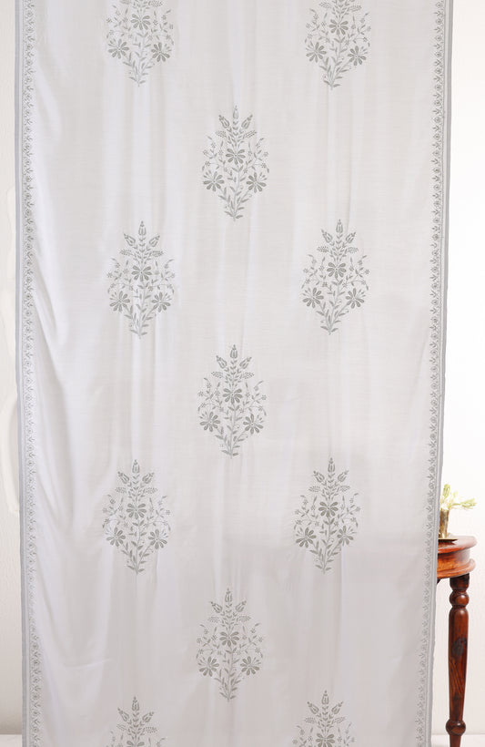 Firdaus- Chikankari Mulmul Curtains (Set of 2)