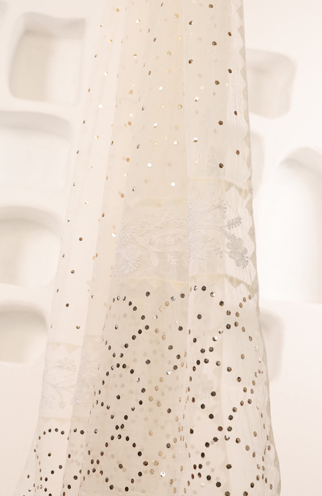 Hansini- Organza Chikankari Dupatta