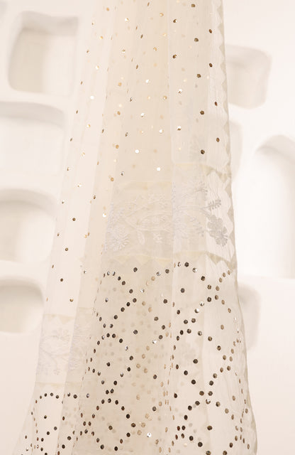 Hansini- Organza Chikankari Dupatta