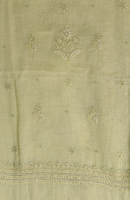 French Olive- Kota Chikankari Suit