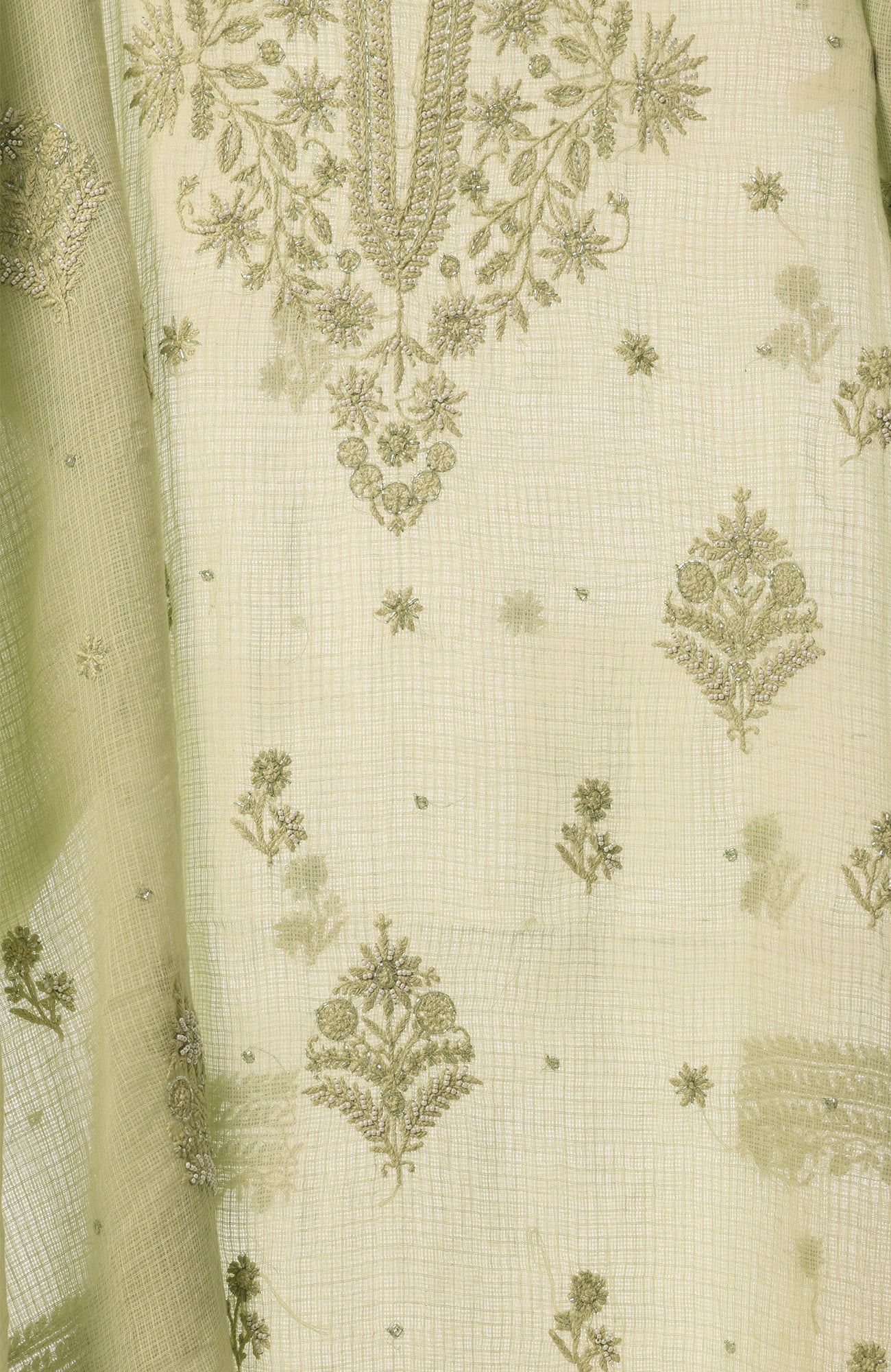 French Olive- Kota Chikankari Suit