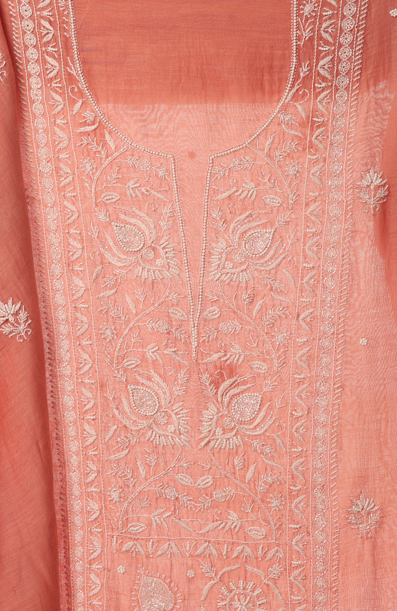 Lotus Malai- Mul Chanderi Chikankari Suit