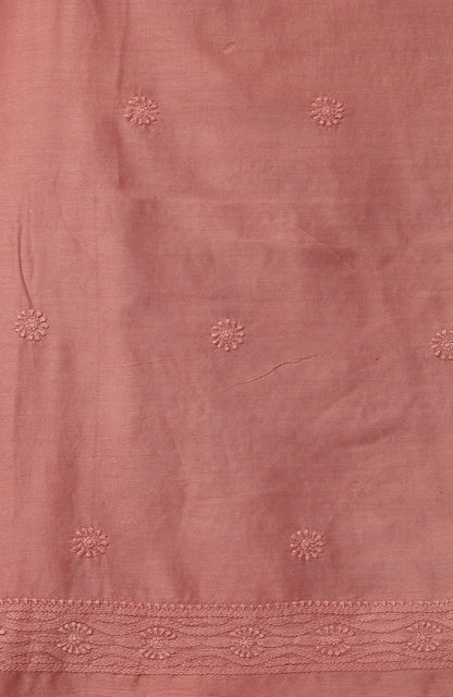 Pink Petals- Silk Chanderi Chikankari Men's Kurta