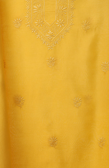 Golden Hour- Silk Chanderi Chikankari Men's Kurta