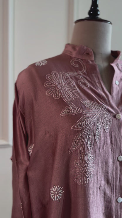 Elara- Mul Chanderi Chikankari Co-ord set