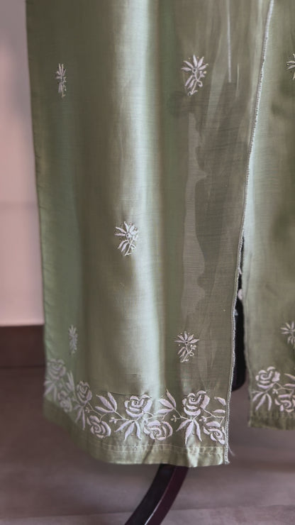 Bageecha- Mul Chanderi Chikankari Co-ord set